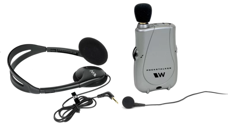 Williams Sound Pocketalker Ultra with headphones