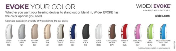 Widex Evoke Color Options