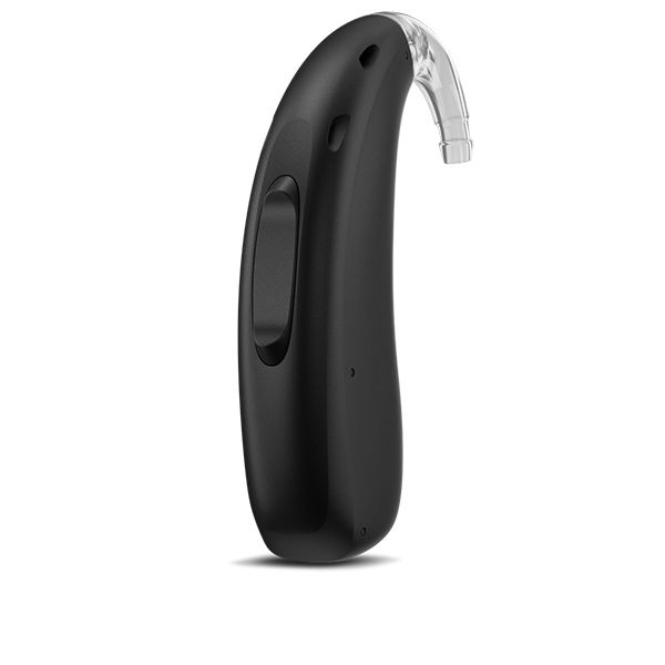 rexton bicore bte hearing aid in black high powered hearing aid for hearing loss