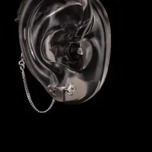 Deafmetal Bling Bliss hearing aid and cochlear implant retention jewlery to be worn with Deafmetal holster