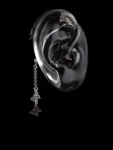 Deafmetal Butterflies hearing aid and cochclear implant retention jewlery to be used with Deafetal holster