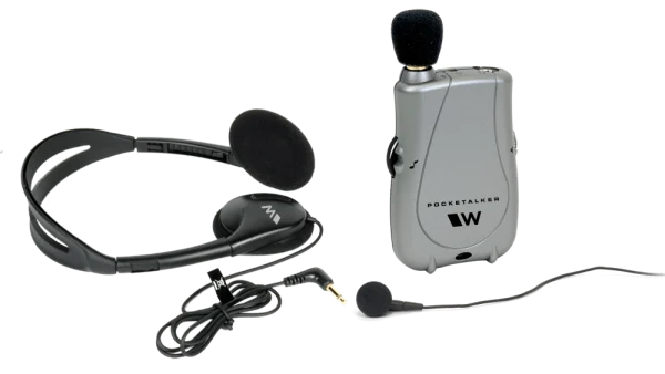 Williams Sound Pocketalker Ultra with headphones