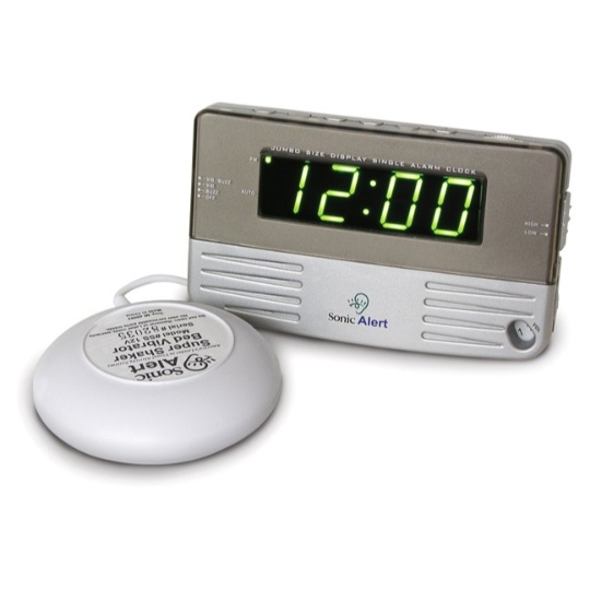 sonic boom travel alarm with bed shaker