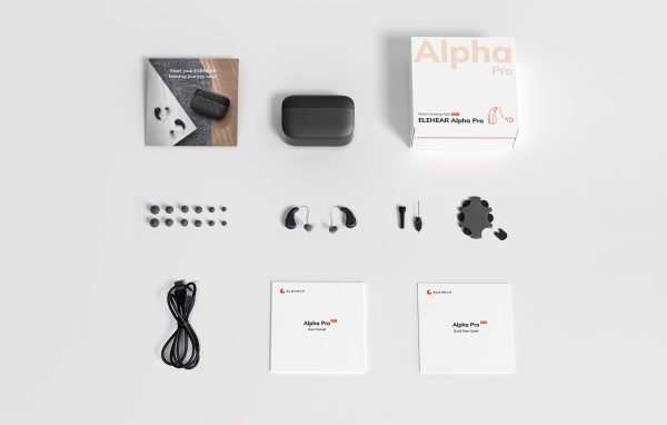 elehear alpha pro otc hearing aid contents included in package
