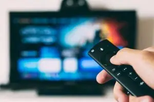 Remote in front of tv