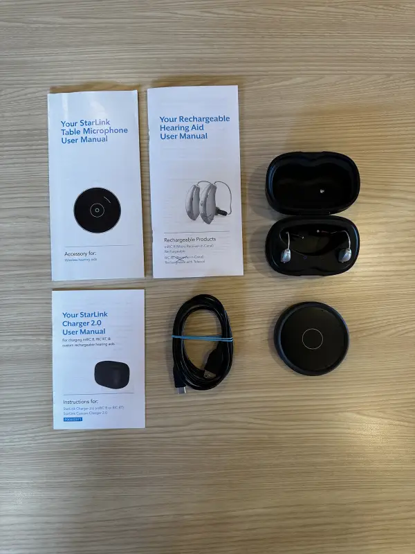 used starkey genesis ai 24 mric r hearing aids + table mic