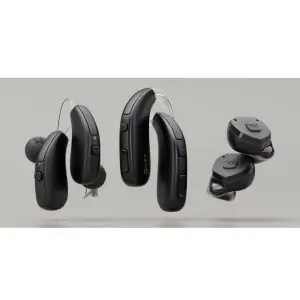widex allure hearing aid options, RIC, BTE, and rechargeable ITE options