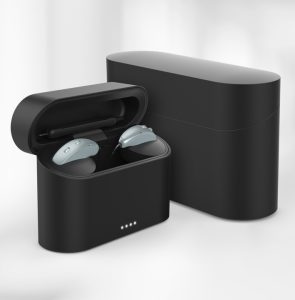 starkey starlink mini charger with hearing aids charging in ports